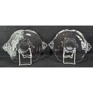 2 Vtg Duncan Miller Canterbury Clear Glass Serving Platters 1940s Plate 10.5x13"